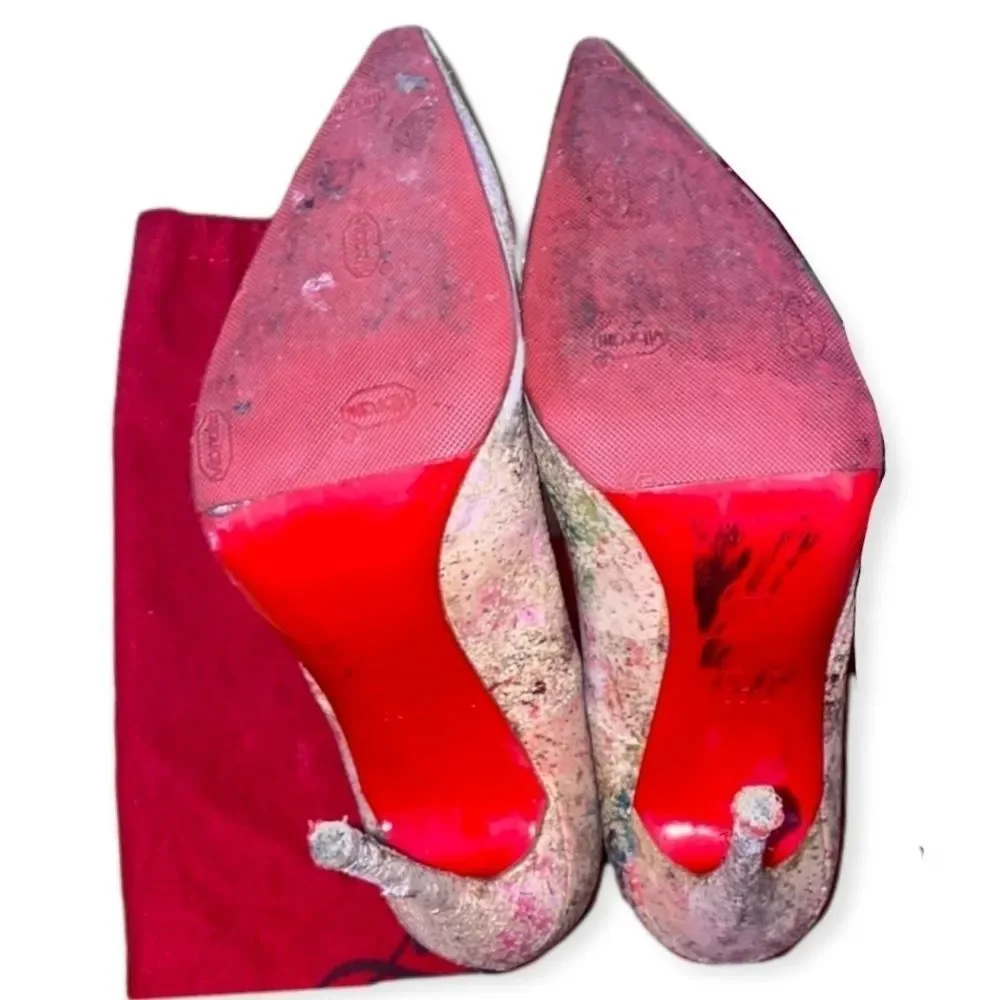 CHRISTIAN LOUBOUTIN Multicolor So Kate 120 Cork Blooming Stilletto Pumps 35.5‎